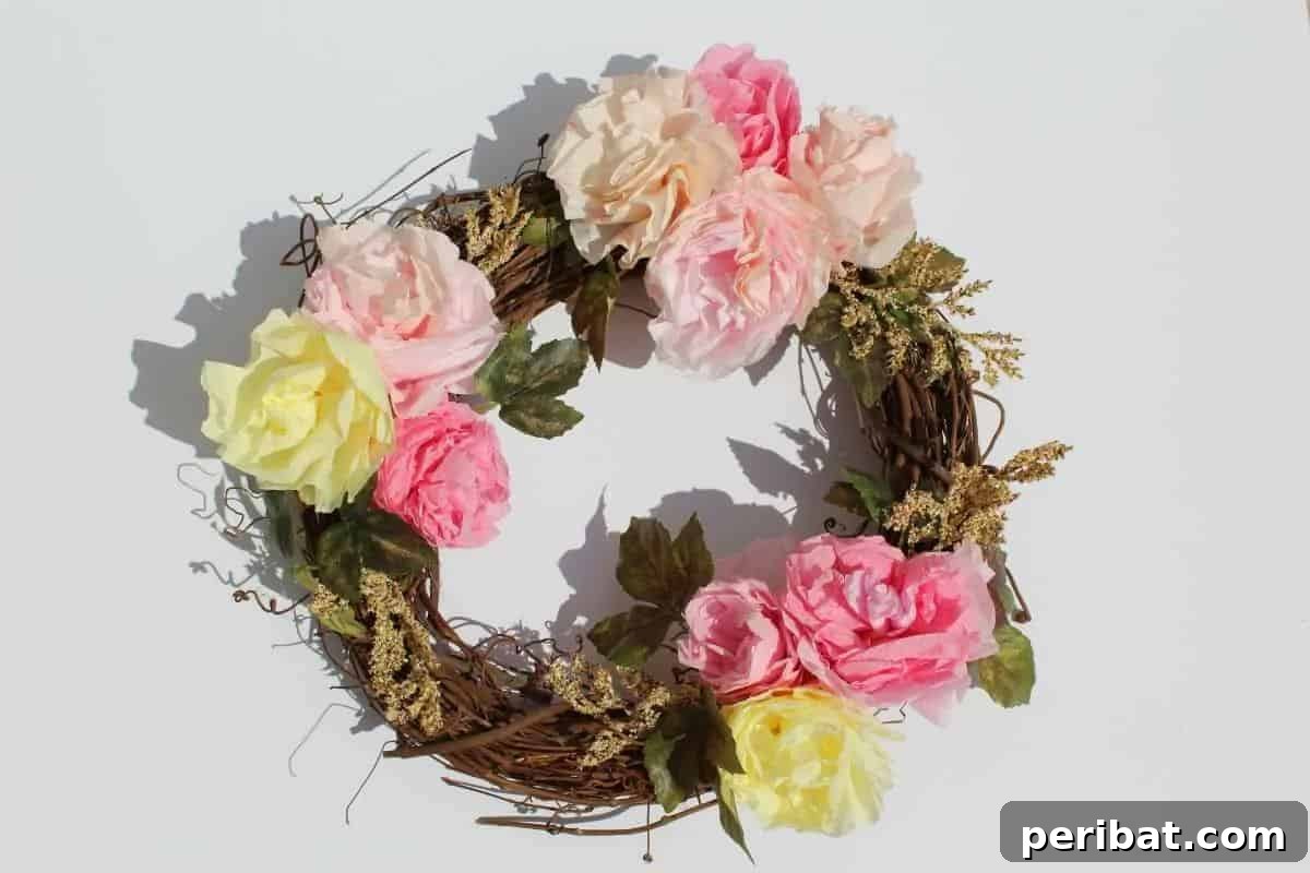 Charming DIY Coffee Filter Flower Wreath