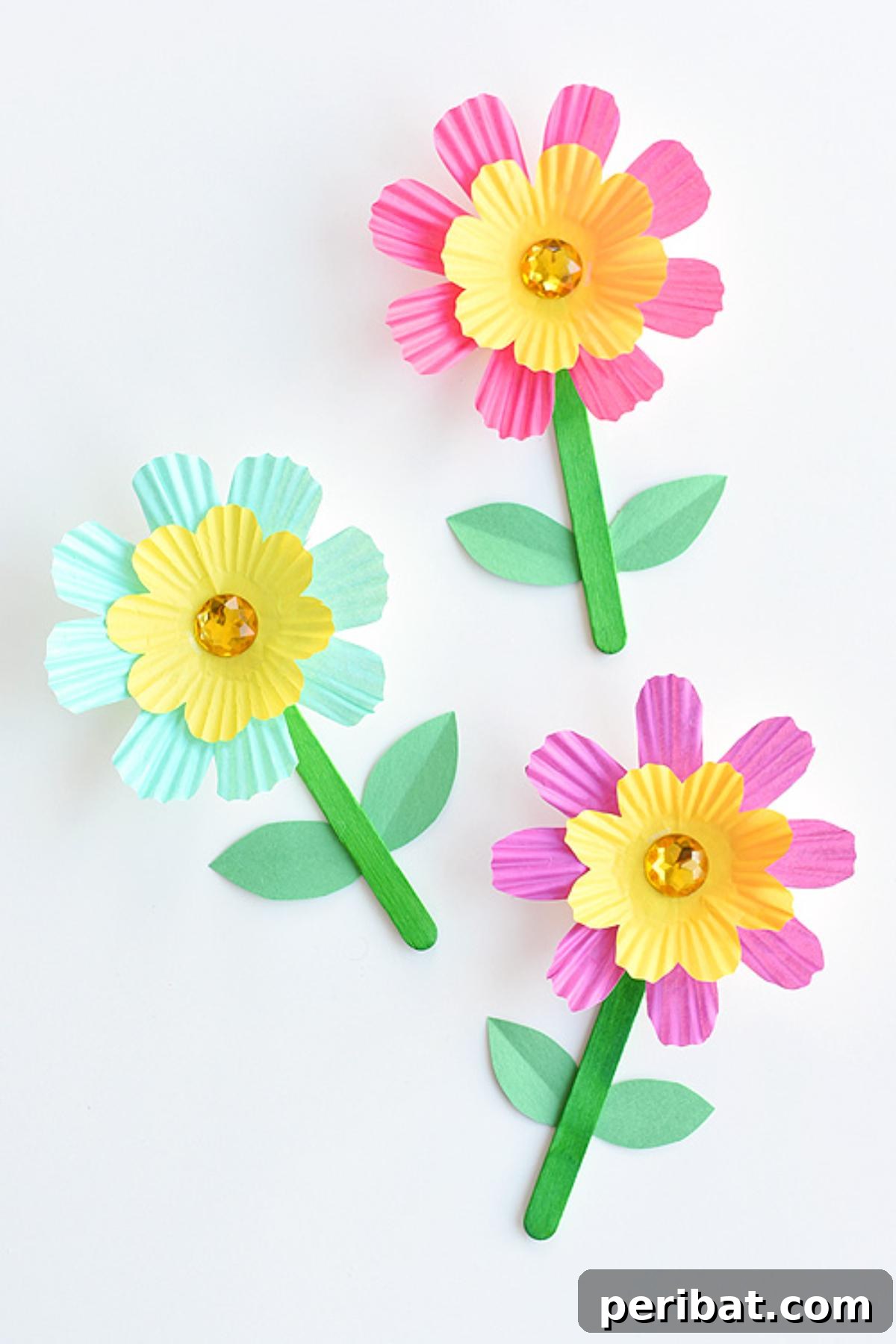 Petal Power: Crafting Flowers from Cupcake Liners 3 Simple Cupcake Liner Flowers With Rhinestone