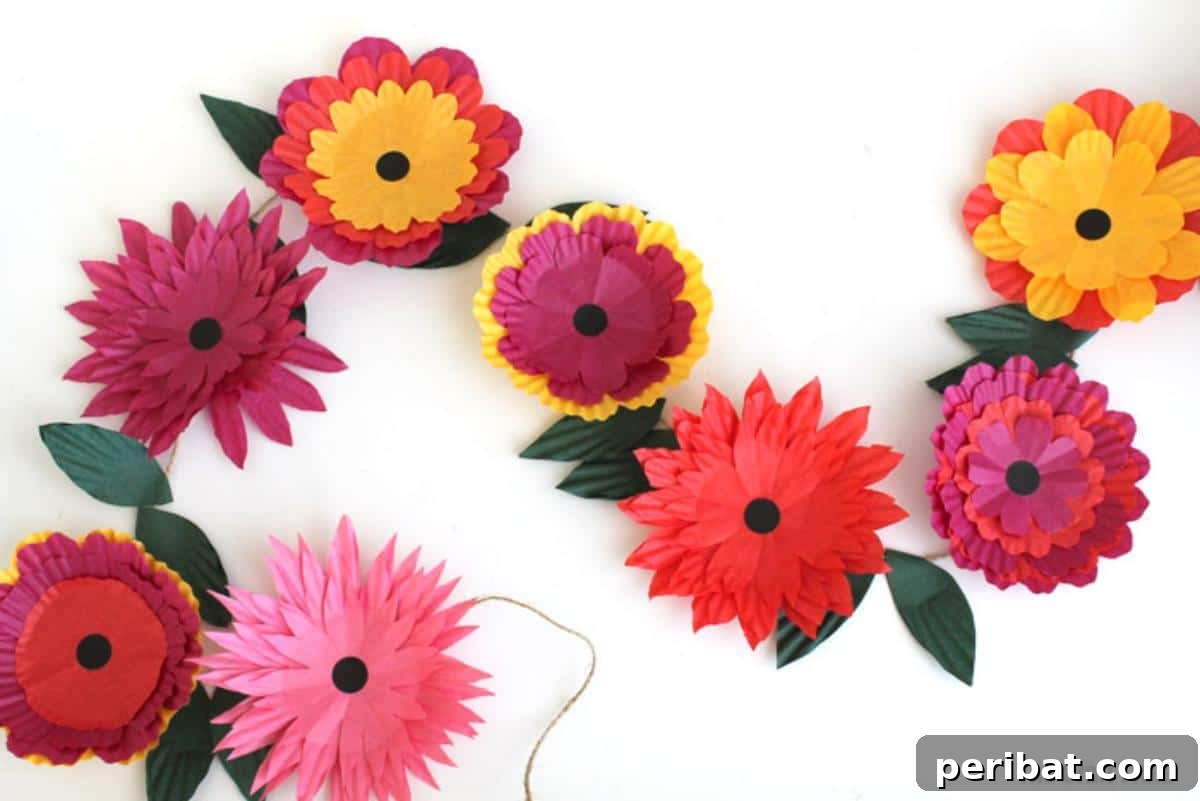 Petal Power: Crafting Flowers from Cupcake Liners 24 Cupcake Case Flower Garland