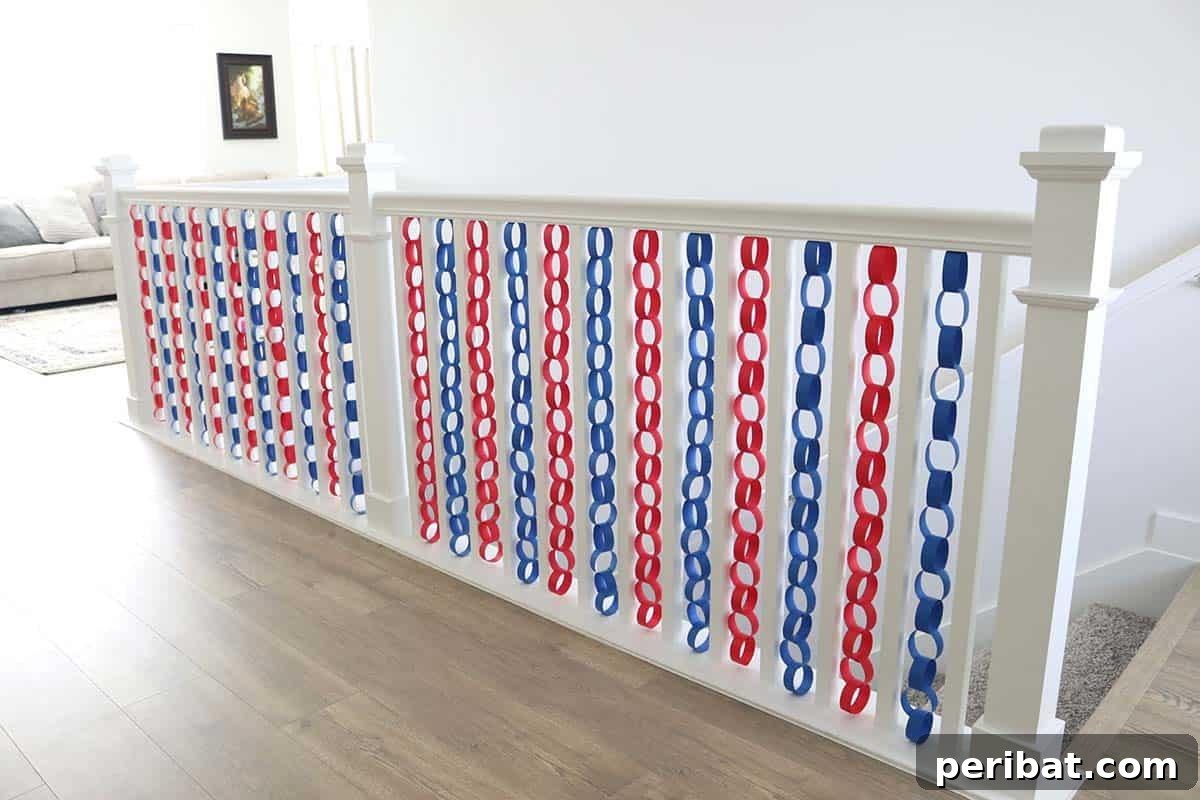 32 Fun Paper Chain Creations 15 Paper Chain Banister Decorations