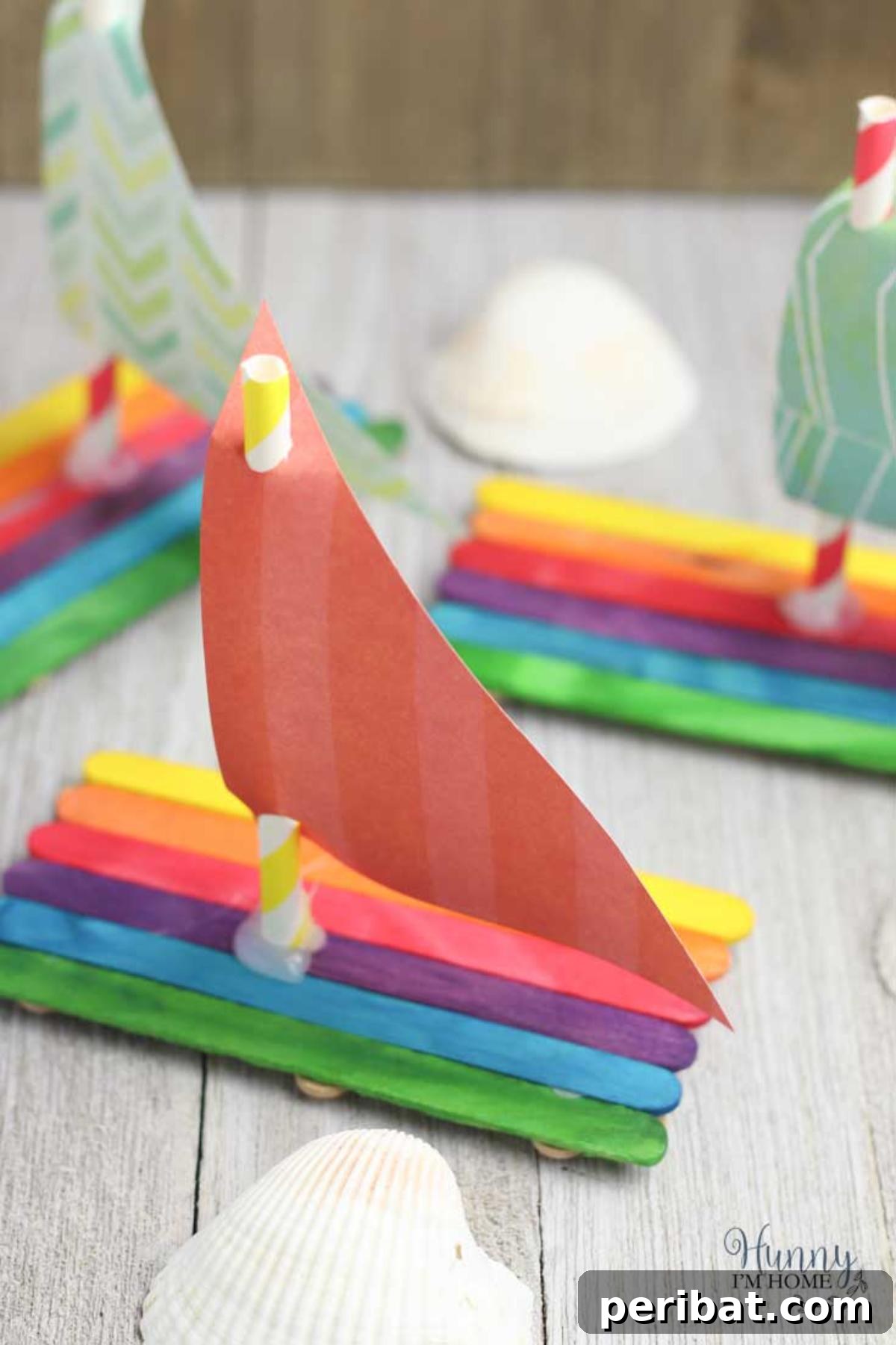 Floating Popsicle Stick Boats for fun water play.