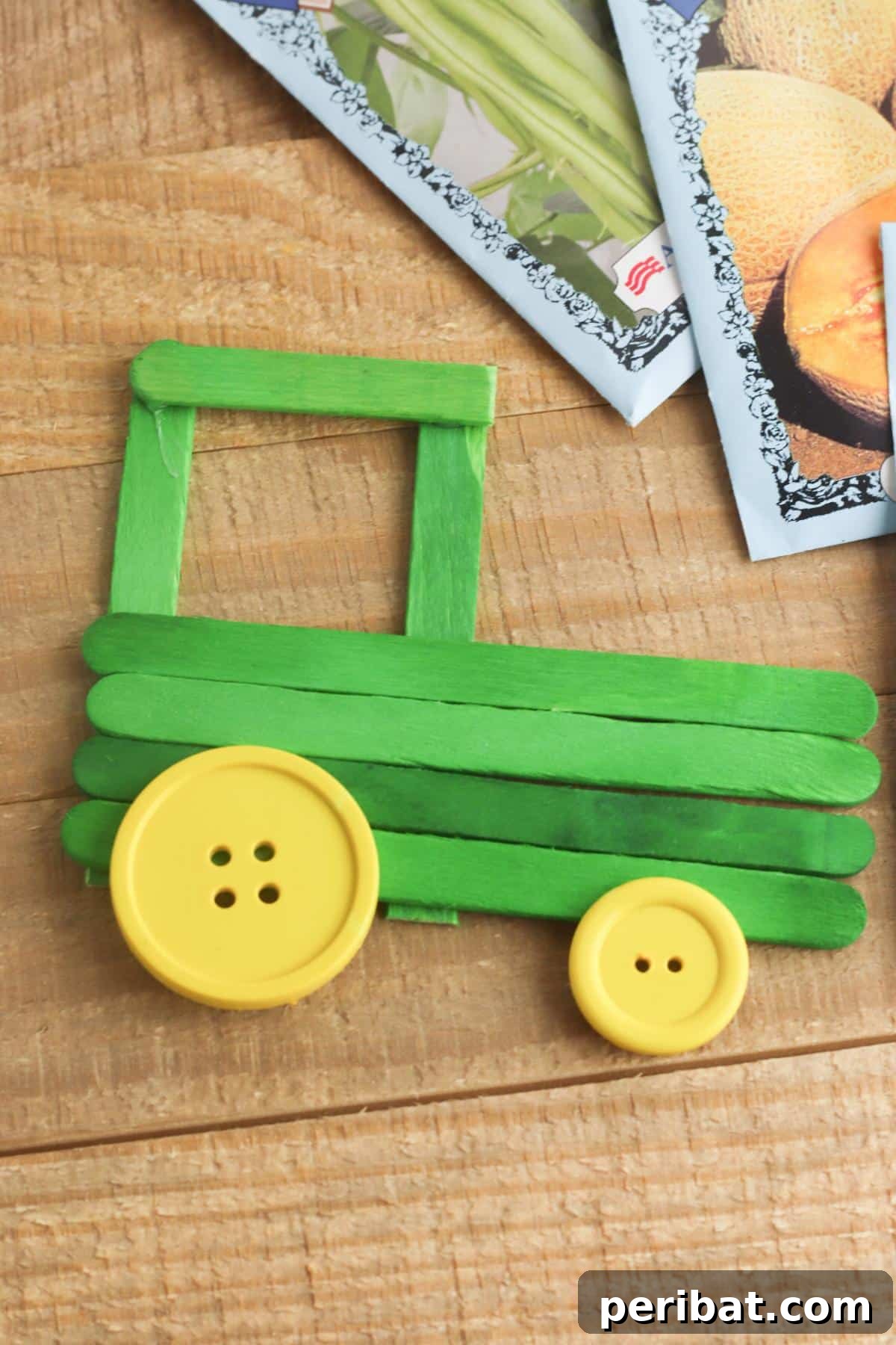 Tractor Popsicle Stick Craft for farm-themed play.
