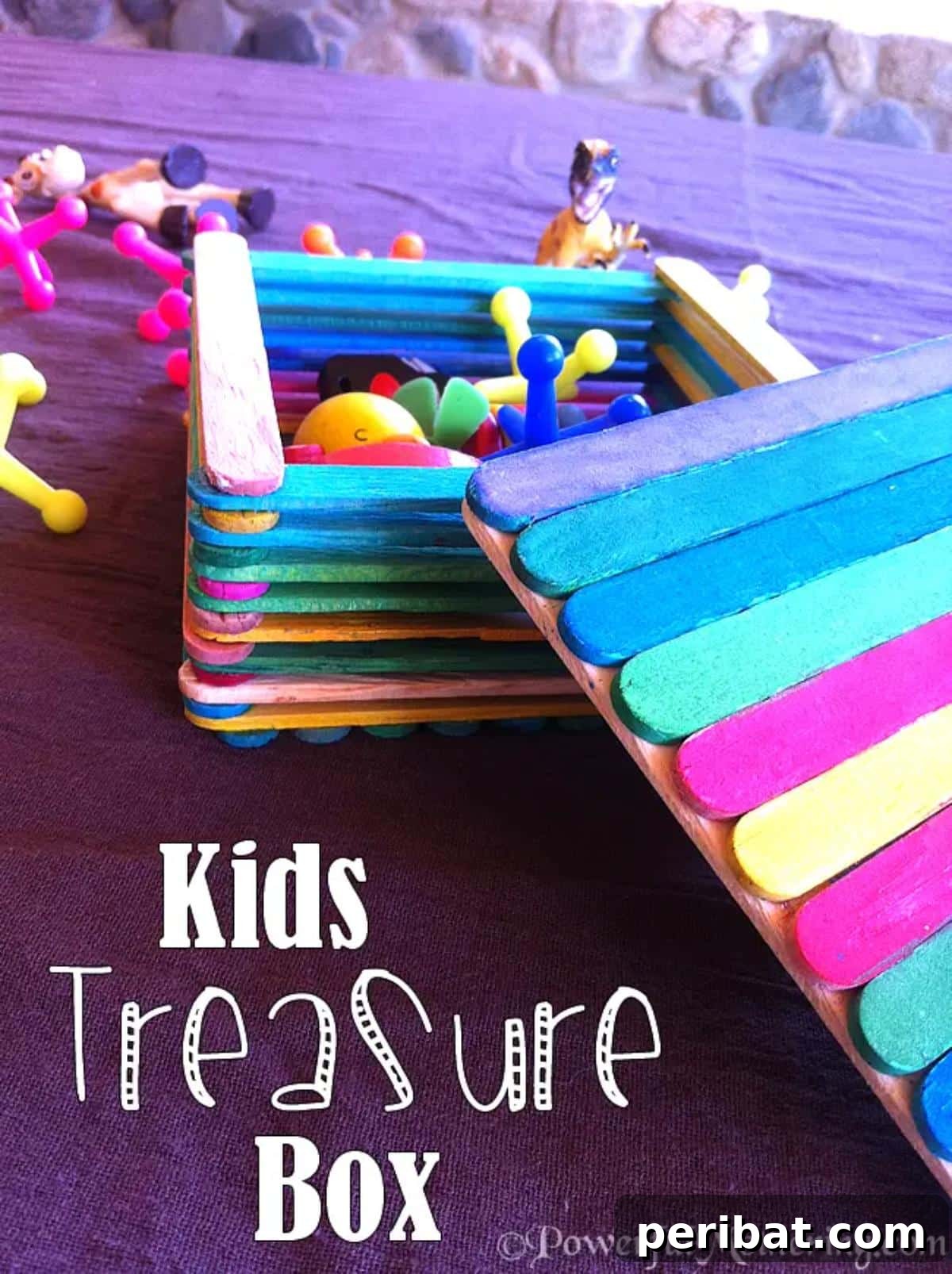 Kids Treasure Box Made with popsicle sticks for keepsakes.