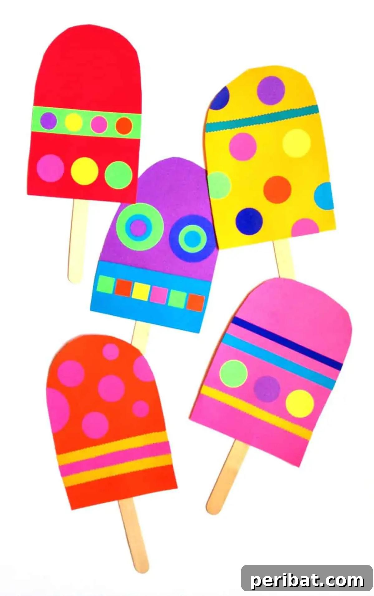Giant Paper Popsicle Craft for vibrant room decor.