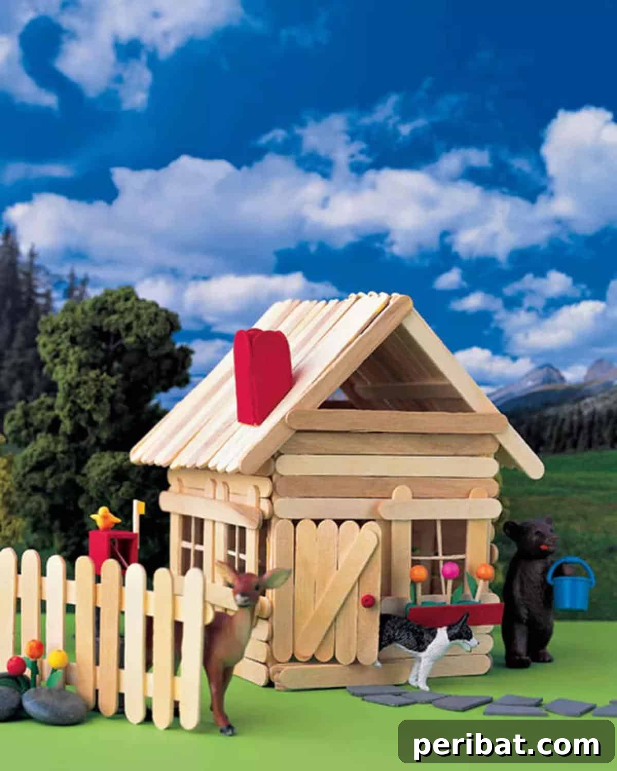 Popsicle Stick House, a miniature building project.