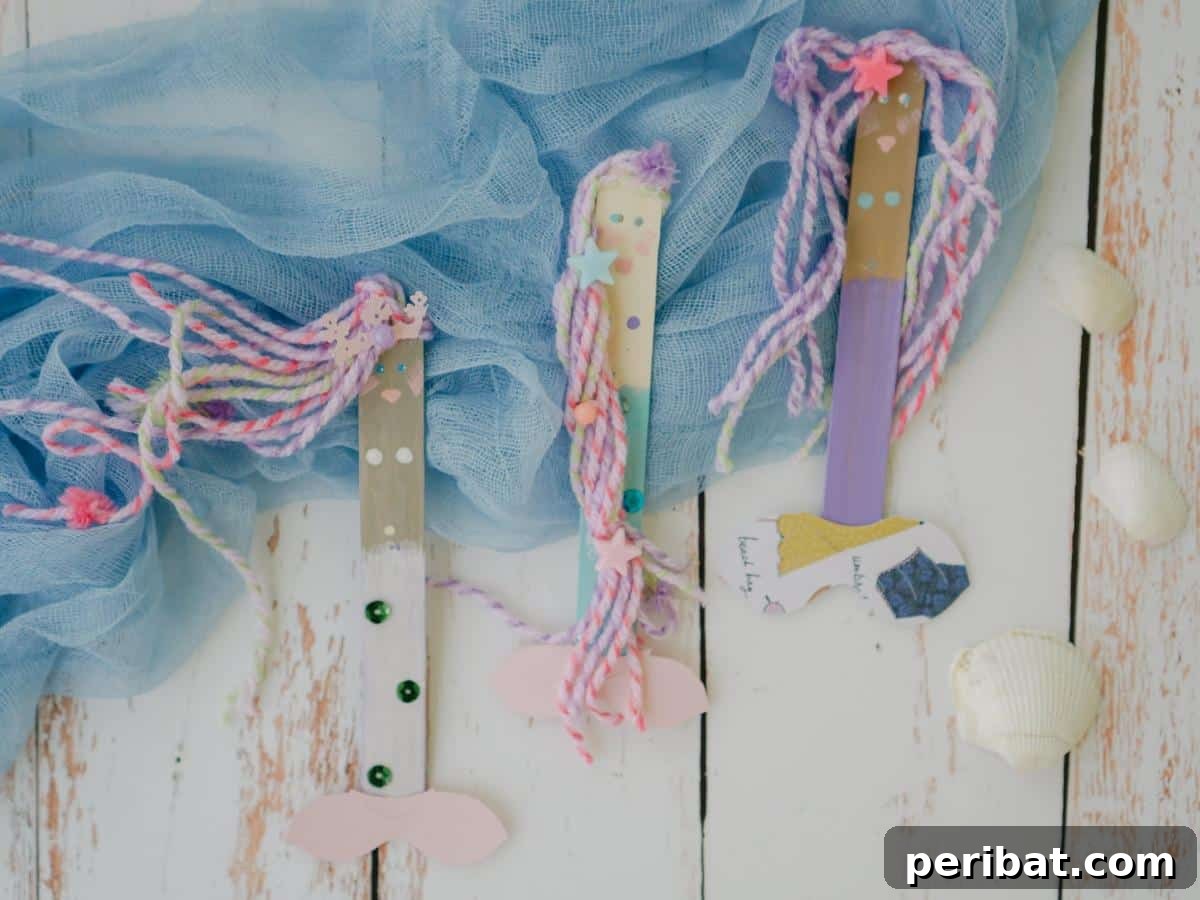 Mermaid Popsicle Sticks for enchanting summer crafts.