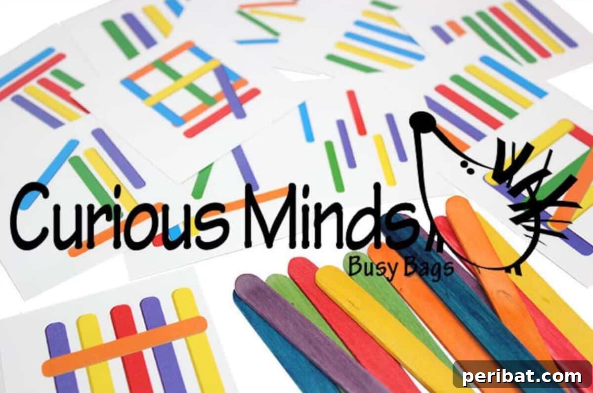 Pattern Matching Busy Bag With Popsicle Sticks for problem-solving.