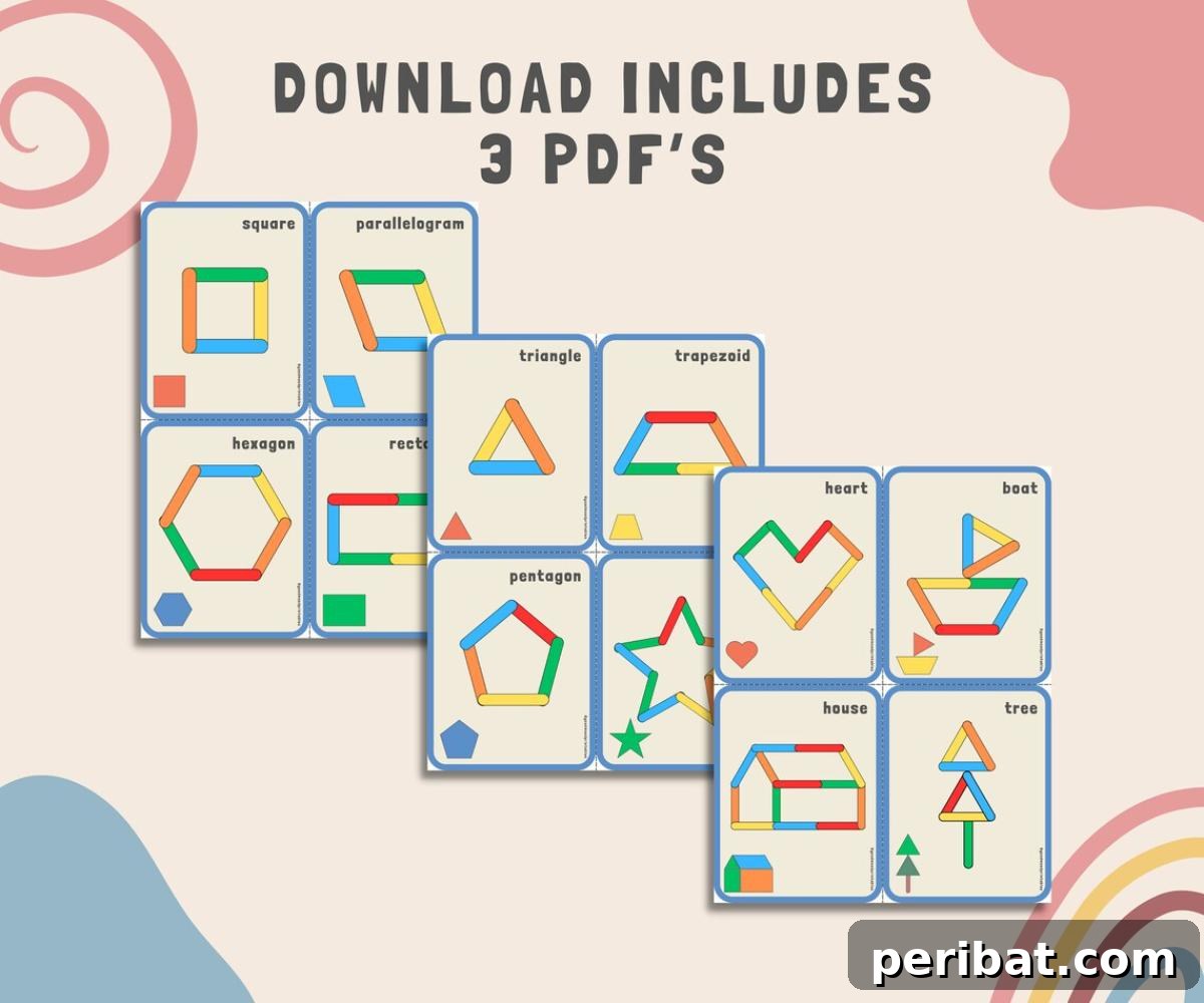Popsicle Sticks Shapes Activity game for learning basic shapes.