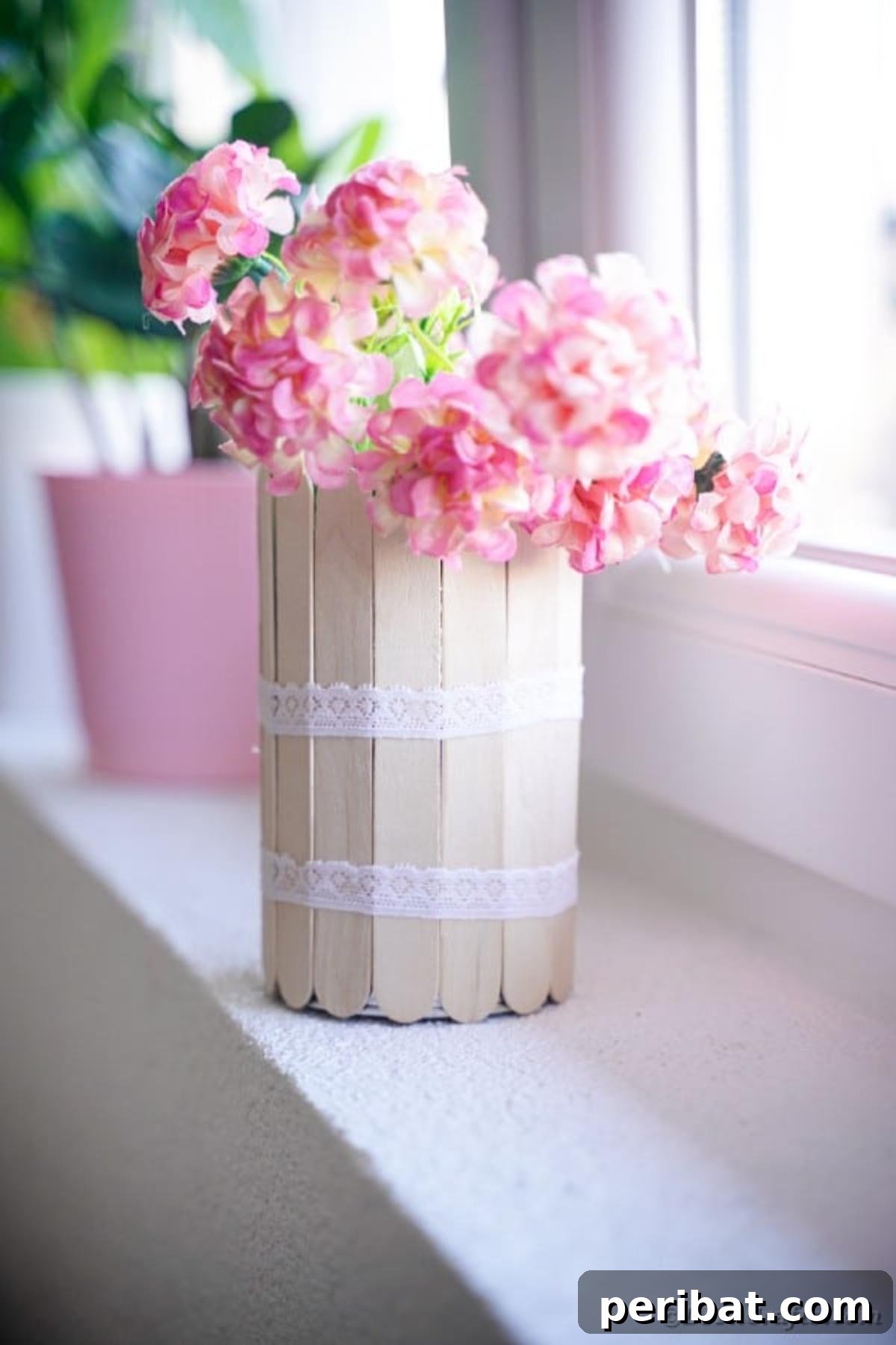 Rustic Craft Stick Tin Can Organizers for home decor.