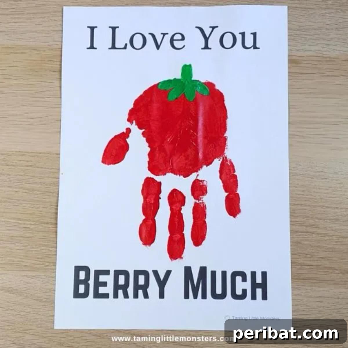 27 Sweet & Creative Strawberry Crafts 18 Love You Berry Much Handprint Craft