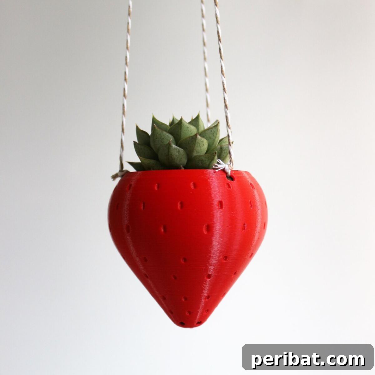 27 Sweet & Creative Strawberry Crafts 28 Small Strawberry Hanging Planter for Succulents