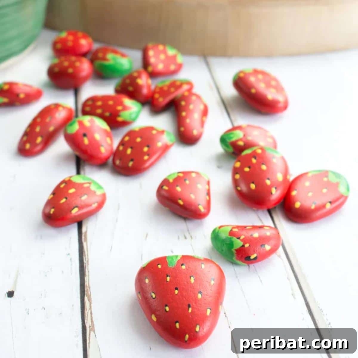 27 Sweet & Creative Strawberry Crafts 8 Sweet Strawberry Painted Rocks