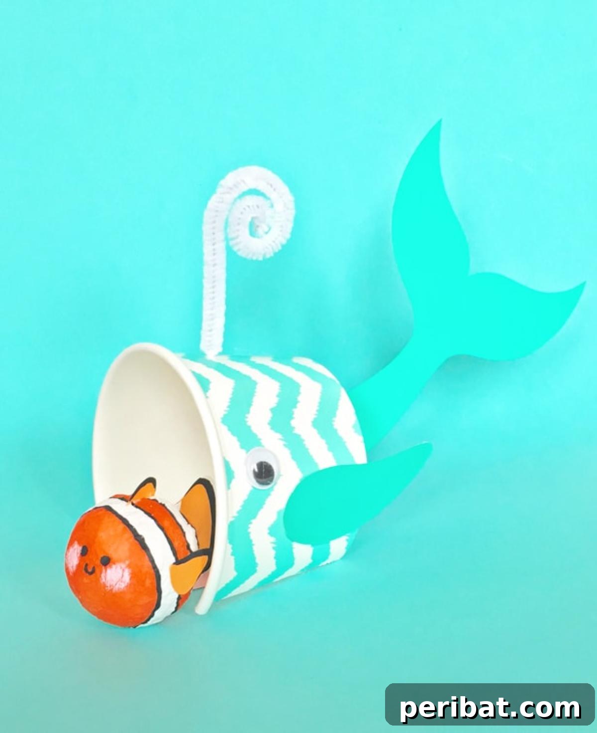 Whale and Clown Fish Paper Cup Craft