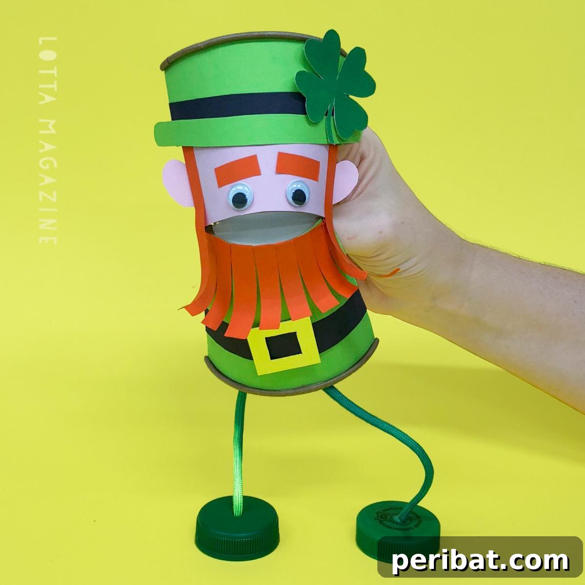Leprechaun Puppet With Paper Cups