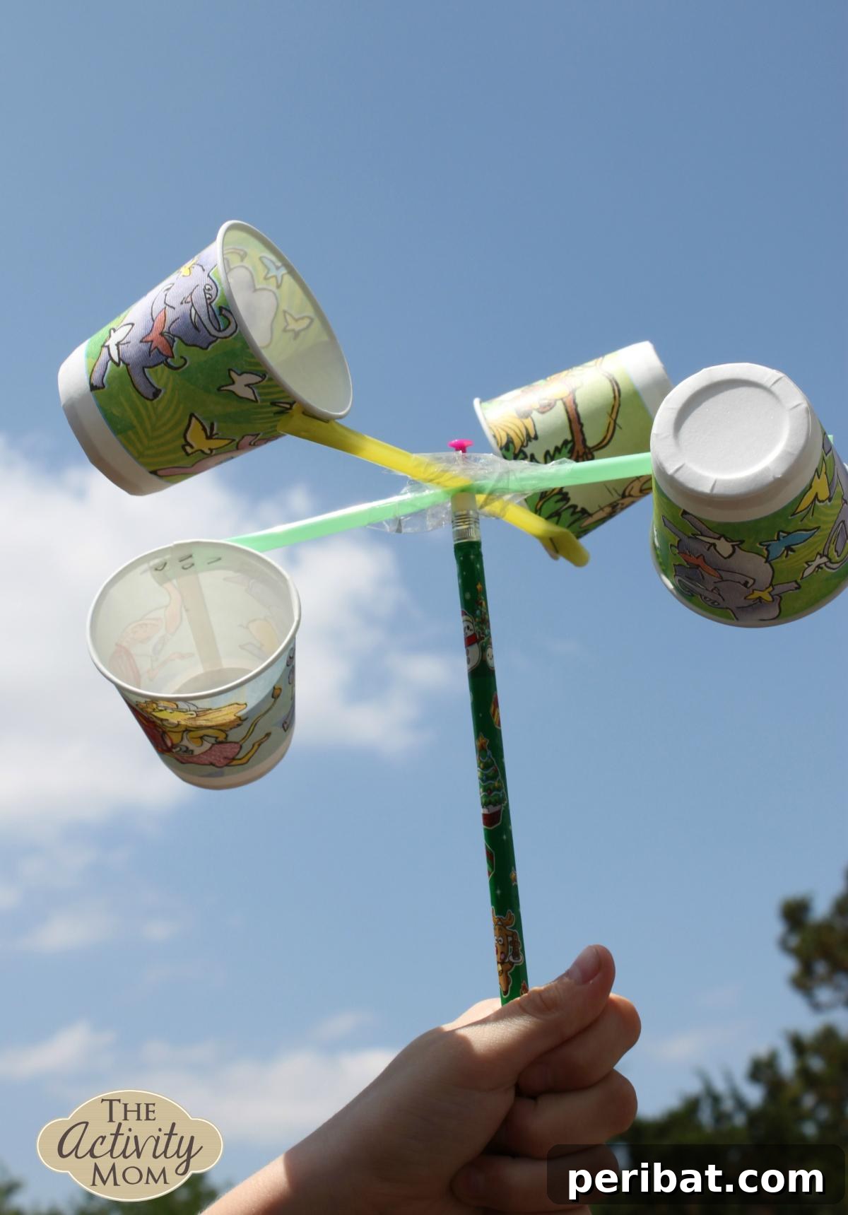 DIY Anemometer For Kids