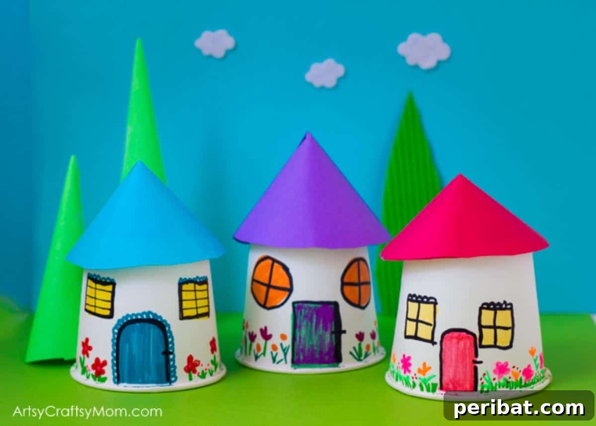 Paper Cup Miniature Village Craft