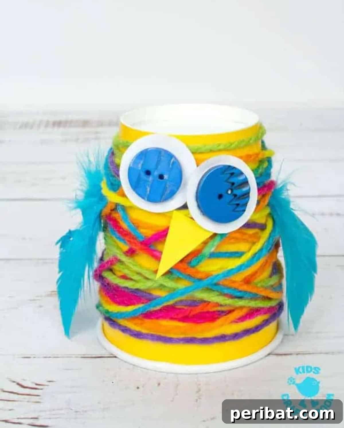 Paper Cup Yarn Wrapped Owl Craft