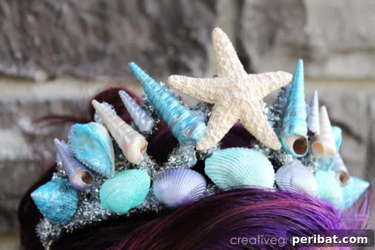 DIY Mermaid Crown With Seashells