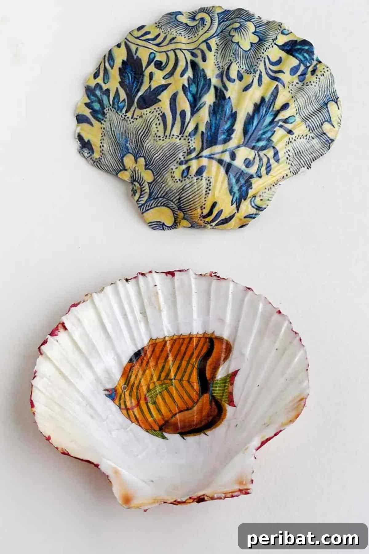 Beautiful Decoupage Shell Dishes