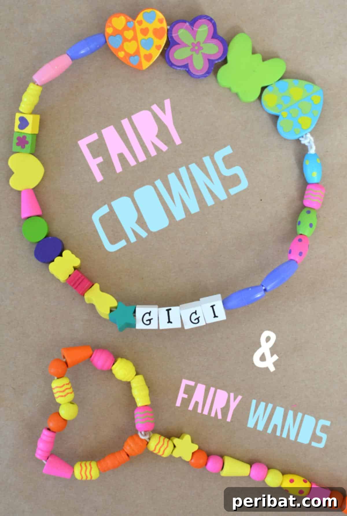 Sparkling Beaded Fairy Wands and matching Fairy Crowns for regal play.