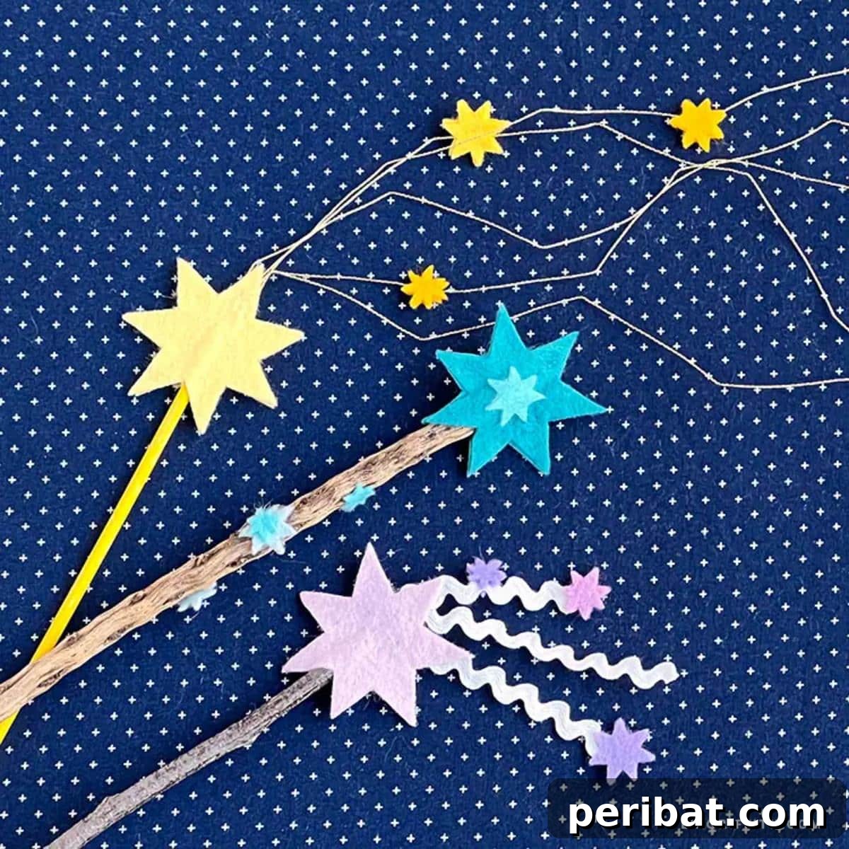 Soft Felt Star Fairy Wands, hand-stitched with care and creativity.
