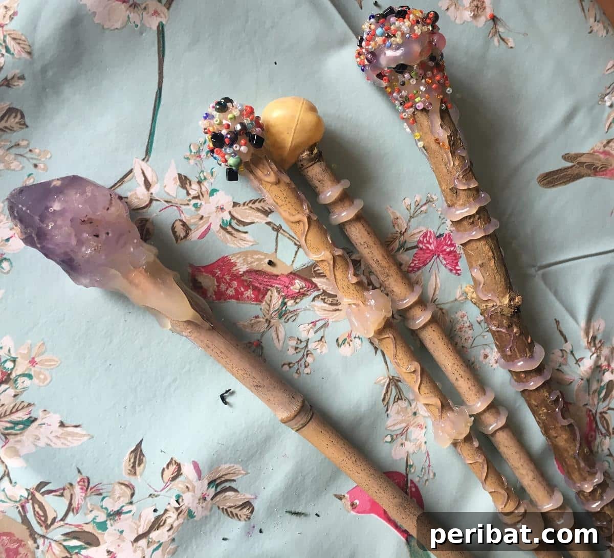 Simple yet elegant DIY Magic Wands, showcasing various designs.