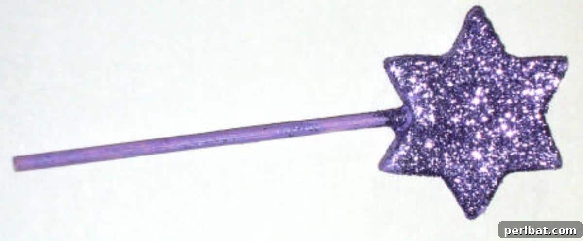 Delicate Tiny Fairy Wands, crafted from air-hardening clay and glitter.