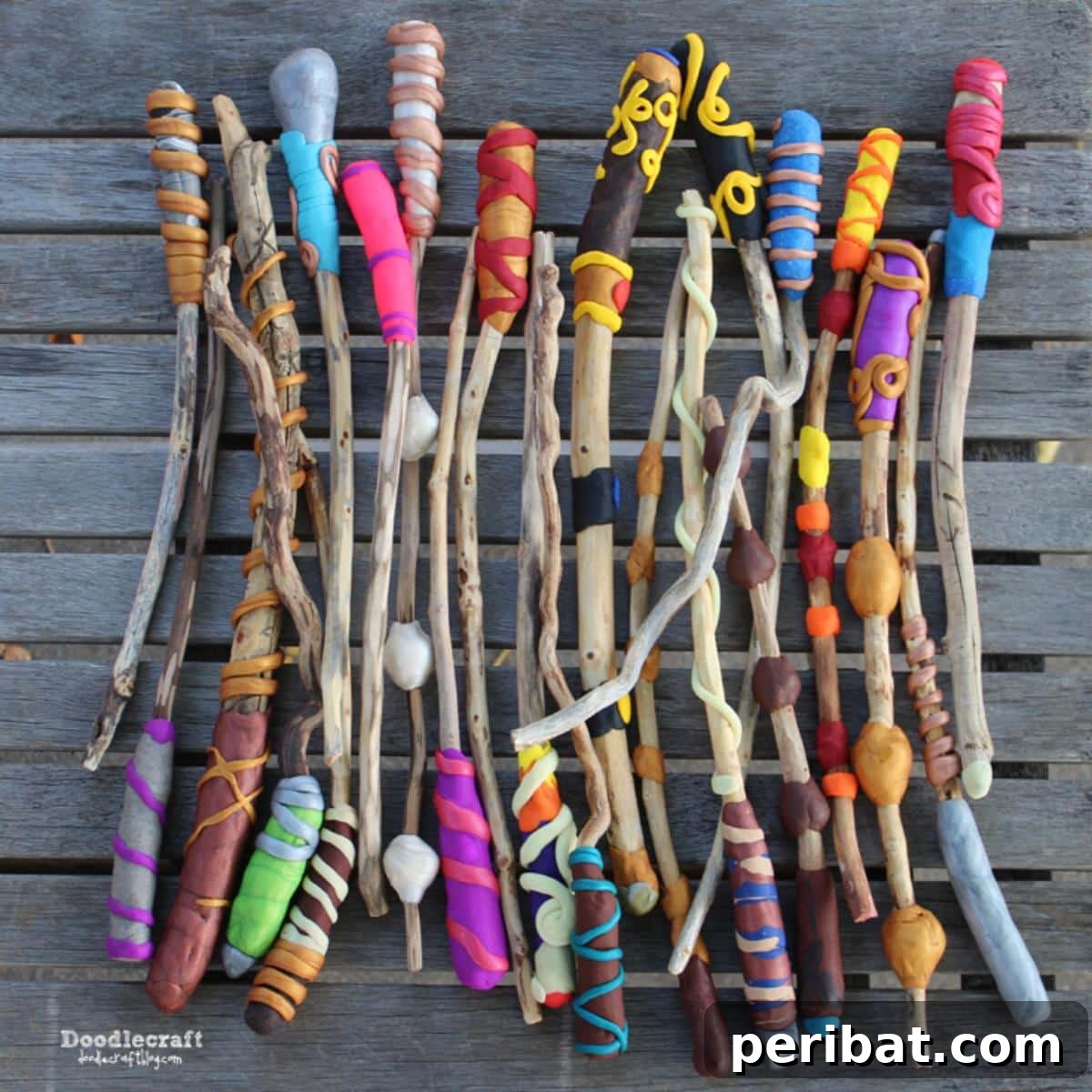 Creative DIY Magic Wands inspired by Harry Potter, made from natural materials.