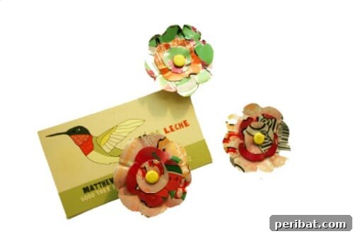 Beyond the Bin Brilliant Soda Can Projects 16 Colorful flower magnets crafted from recycled soda cans, adorning a refrigerator