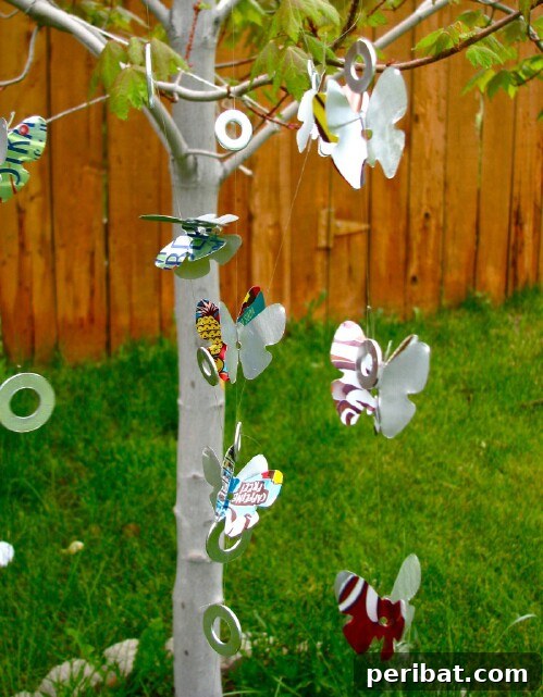 Beyond the Bin Brilliant Soda Can Projects 20 Beautiful wind chime made from various shapes cut from recycled soda cans