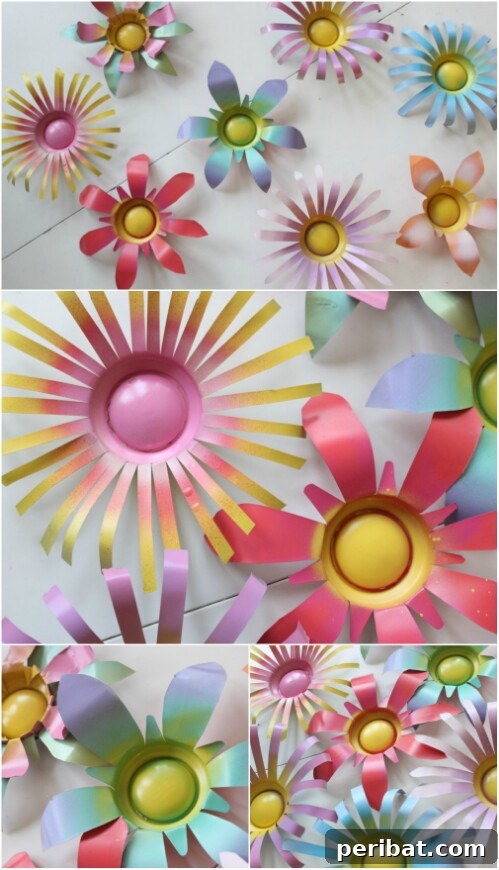 Beyond the Bin Brilliant Soda Can Projects 6 Vibrant decorative flowers crafted from colorful soda cans, arranged beautifully