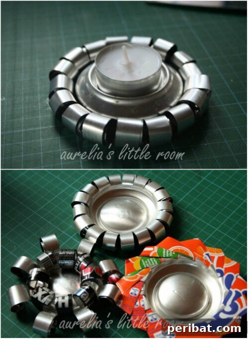 Beyond the Bin Brilliant Soda Can Projects 8 Intricately designed tealight candle holders crafted from soda cans, casting warm light
