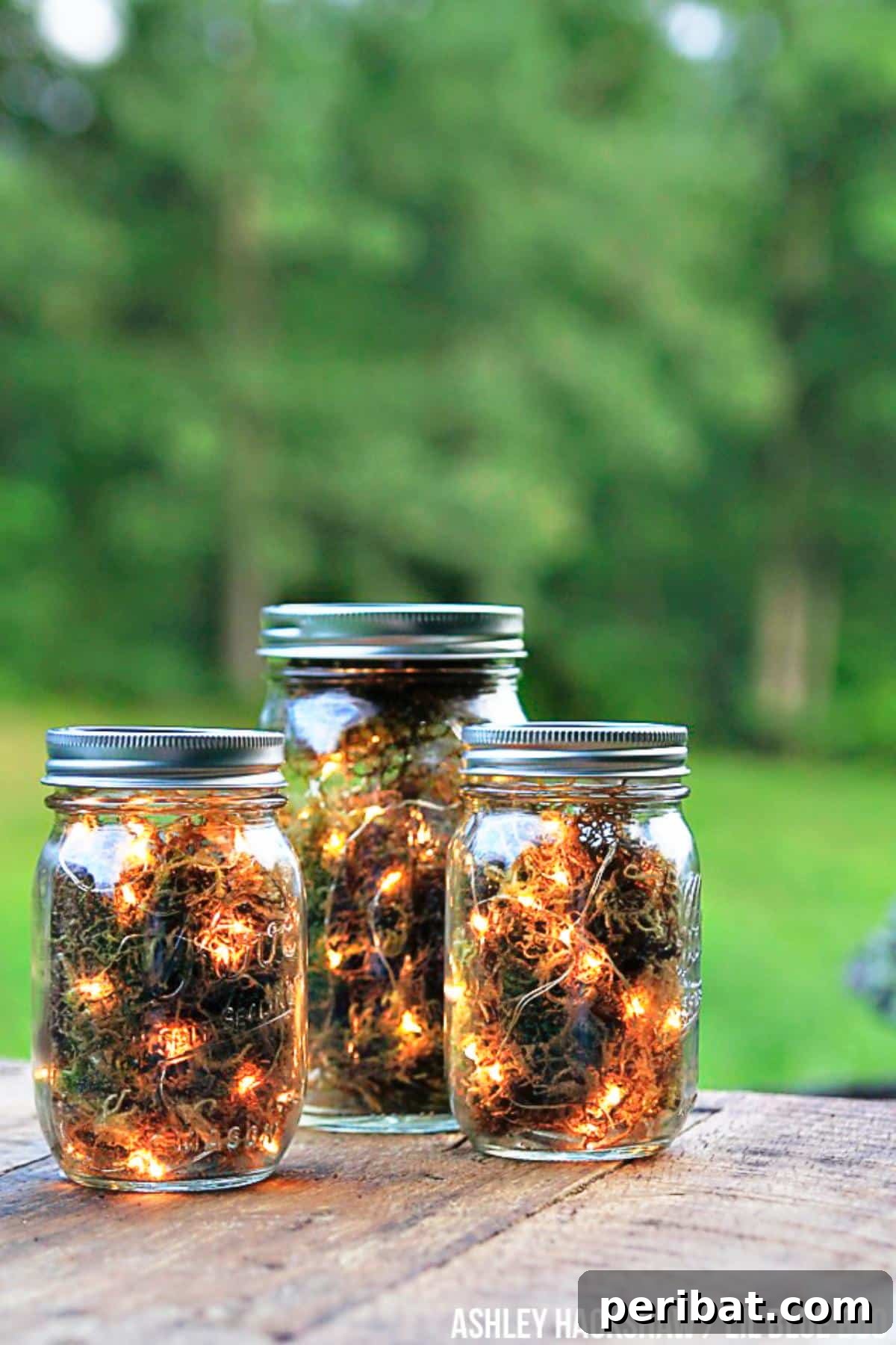Magical mason jar firefly lanterns for enchanting fall table decor.