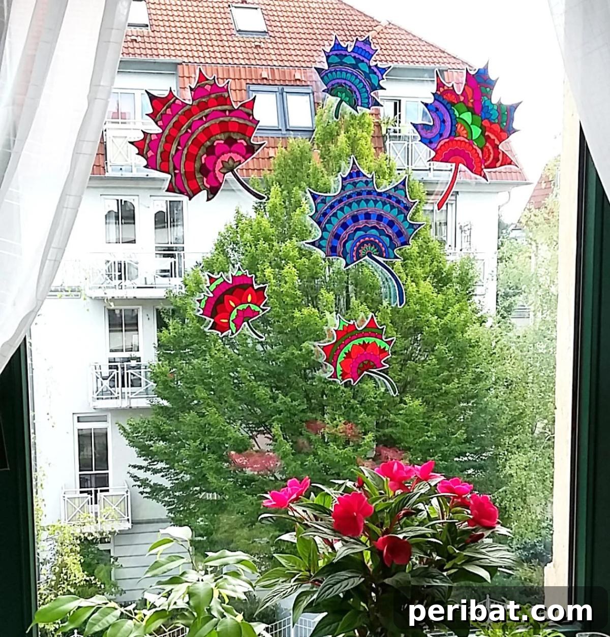 25 Sparkling Leaf Suncatcher Ideas for Fall 24 Sun Catcher: Mandala Autumn Leaves to Color