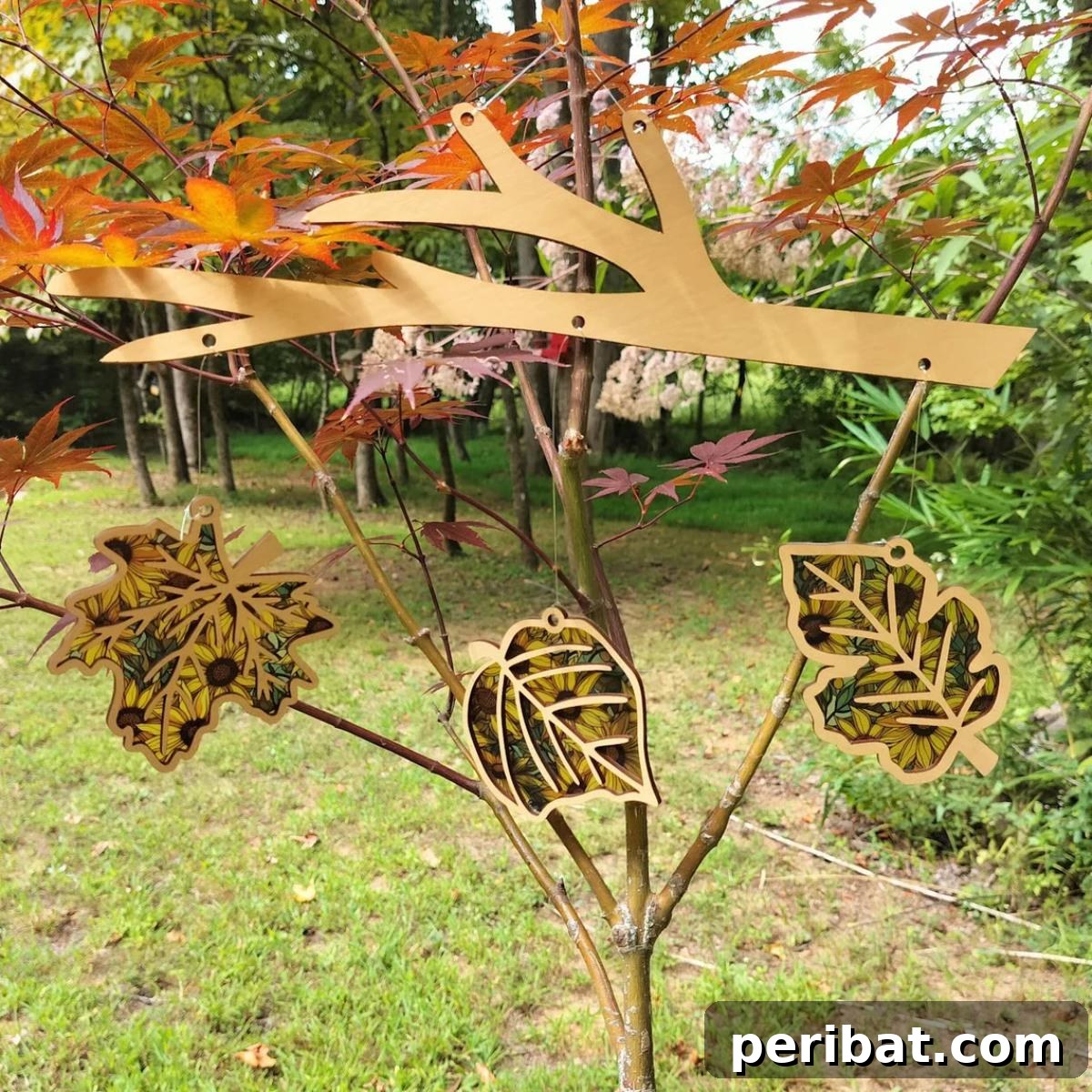 25 Sparkling Leaf Suncatcher Ideas for Fall 25 Fall Leaves Suncatcher Hanging Ornaments