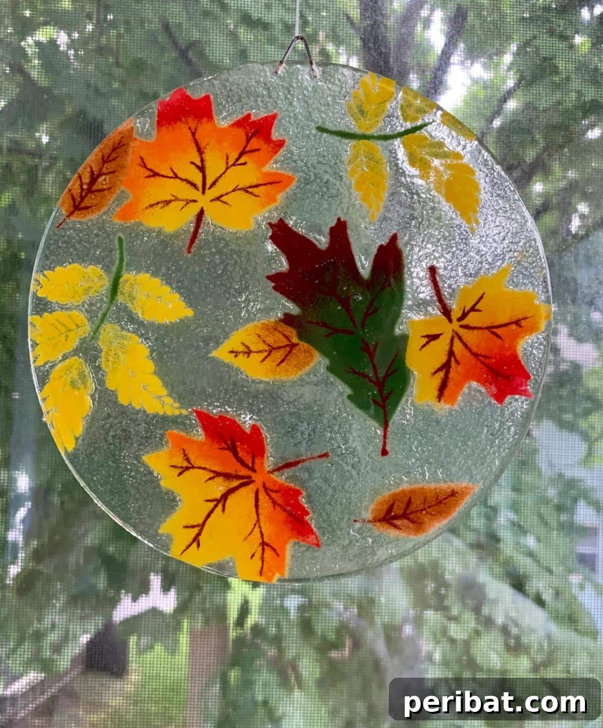25 Sparkling Leaf Suncatcher Ideas for Fall 26 Fused Glass Large Suncatcher