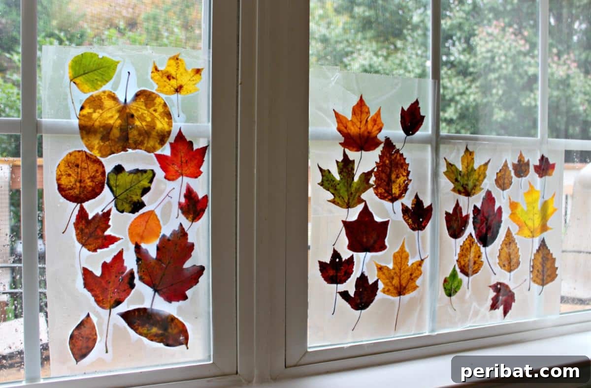 25 Sparkling Leaf Suncatcher Ideas for Fall 4 Fall Leaf Sun Catchers