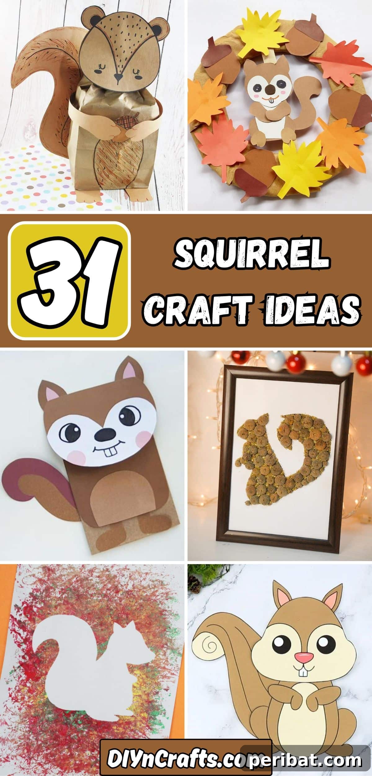31 Squirrel Craft Ideas collage.