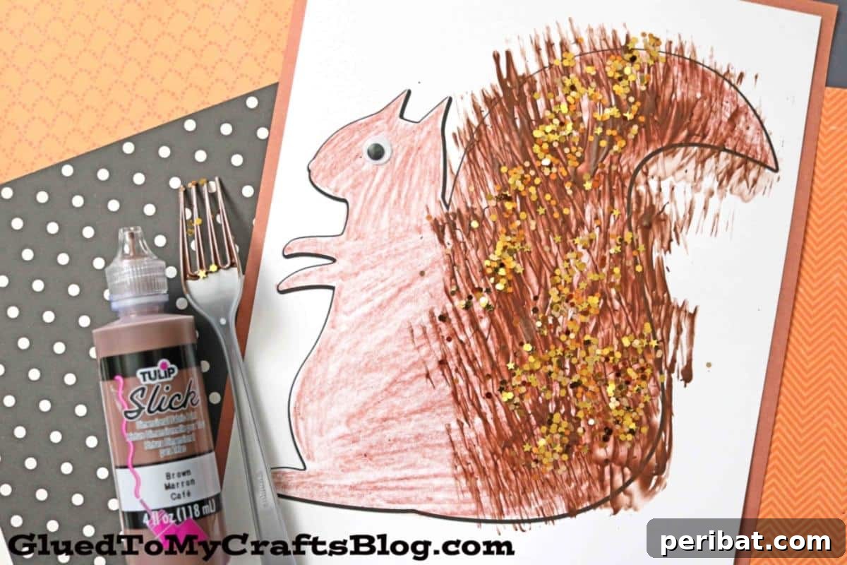 Fork Painted Squirrel Tail Craft