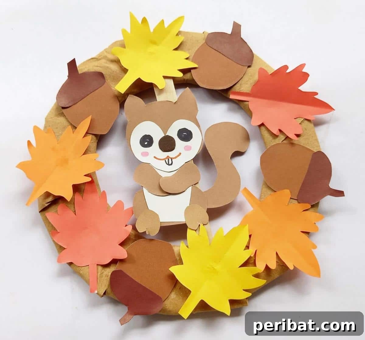 Squirrel Fall Wreath Craft for Kids