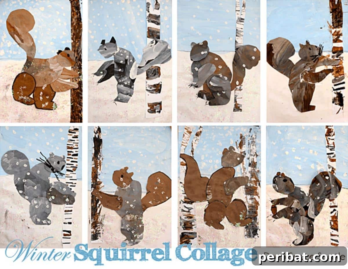 Winter Squirrel Collage