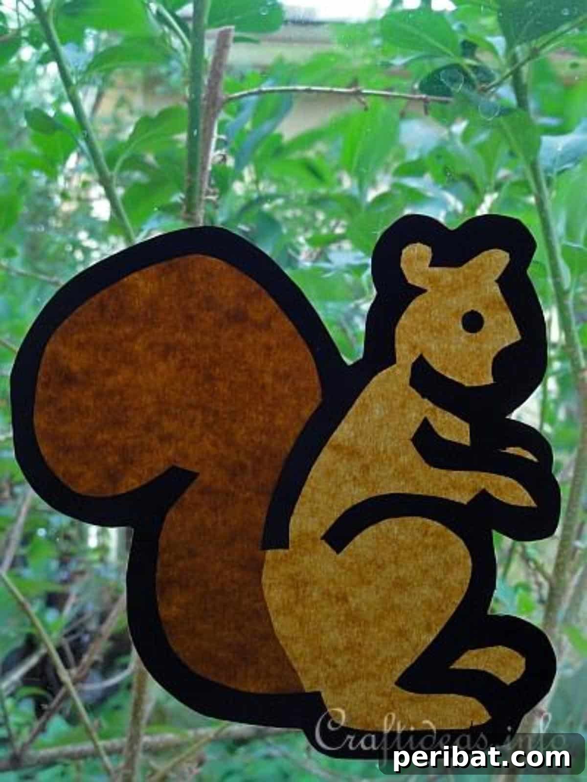 Paper Squirrel Window Decoration