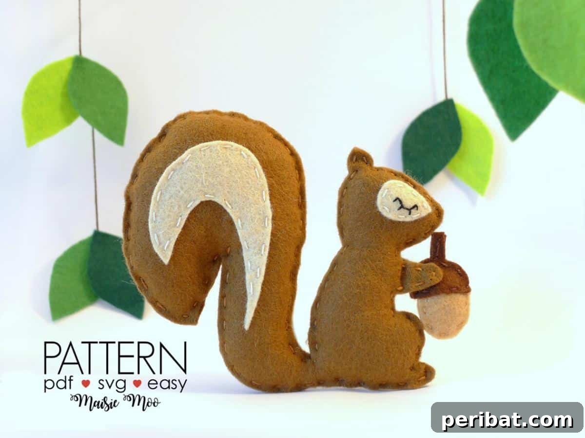 Felt Squirrel Ornament 
