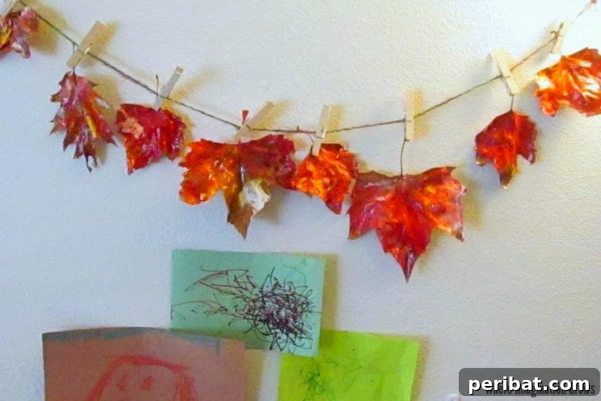 Creative fall leaf painting combined with DIY preservation techniques, ensuring lasting beauty.