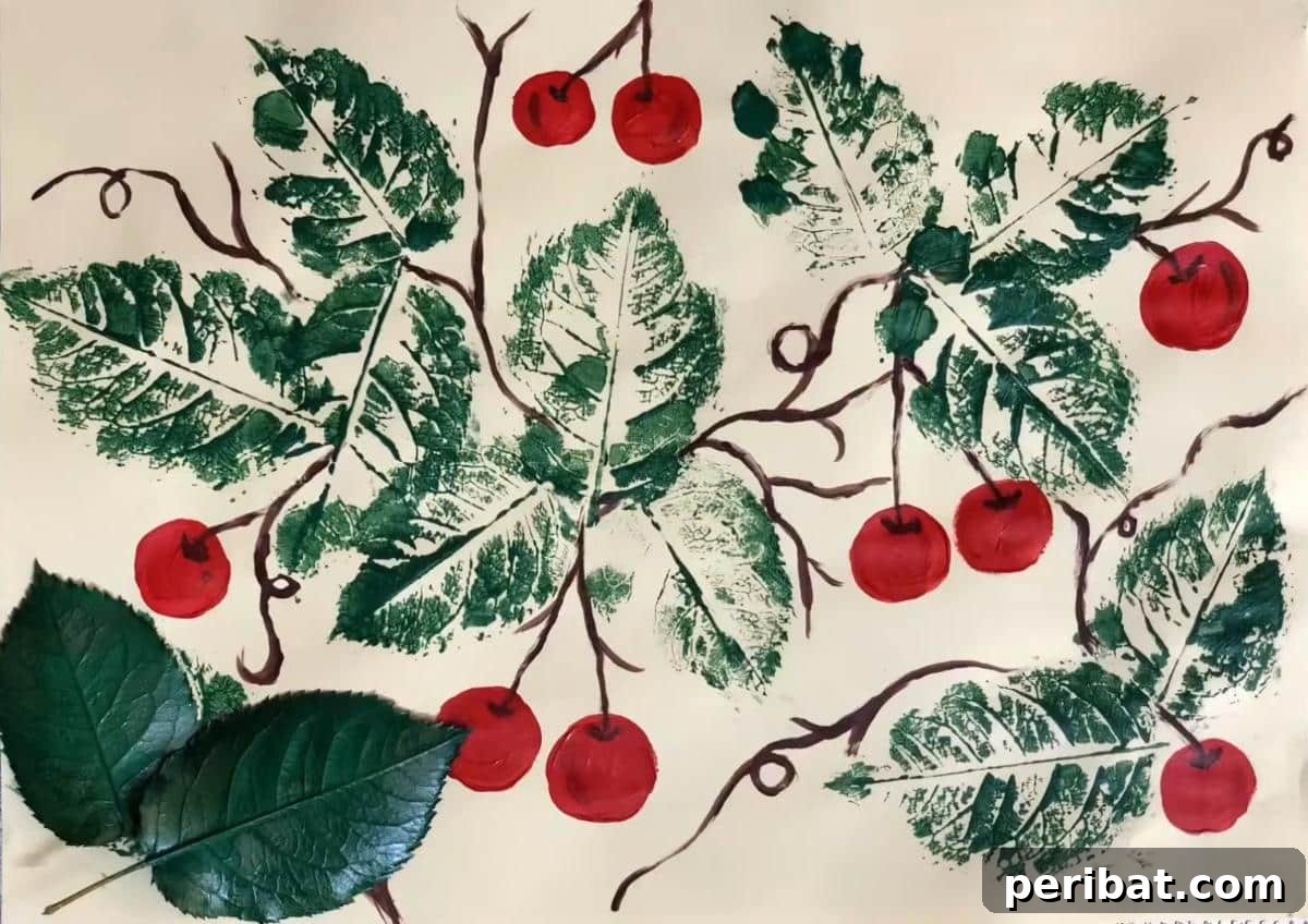 A visual guide to an easy DIY leaf painting technique, showcasing simple artistic methods.