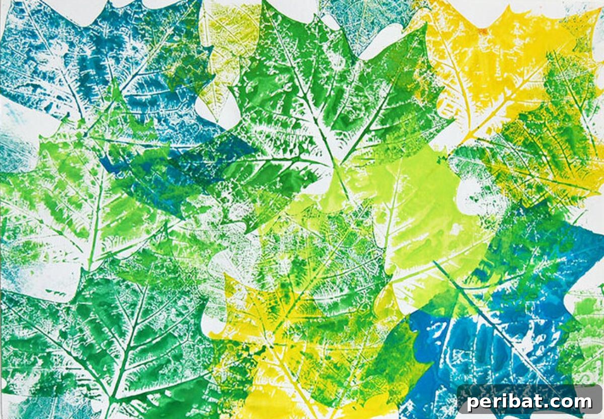 Simple yet artistic easy leaf prints, showcasing unique botanical textures.
