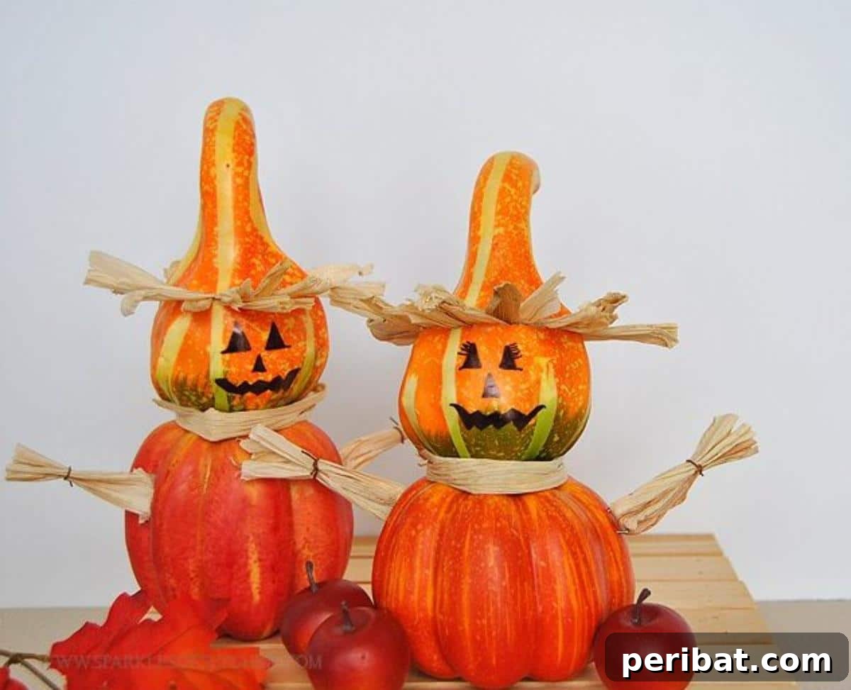 Whimsical Scarecrow Pumpkin Creations 12 Fall Scarecrows From Pumpkins & Gourds
