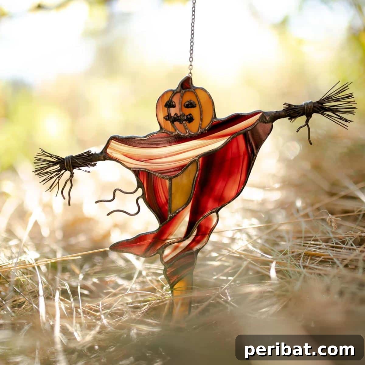 Whimsical Scarecrow Pumpkin Creations 28 Halloween Stained Glass Scarecrow Pumpkin Decor