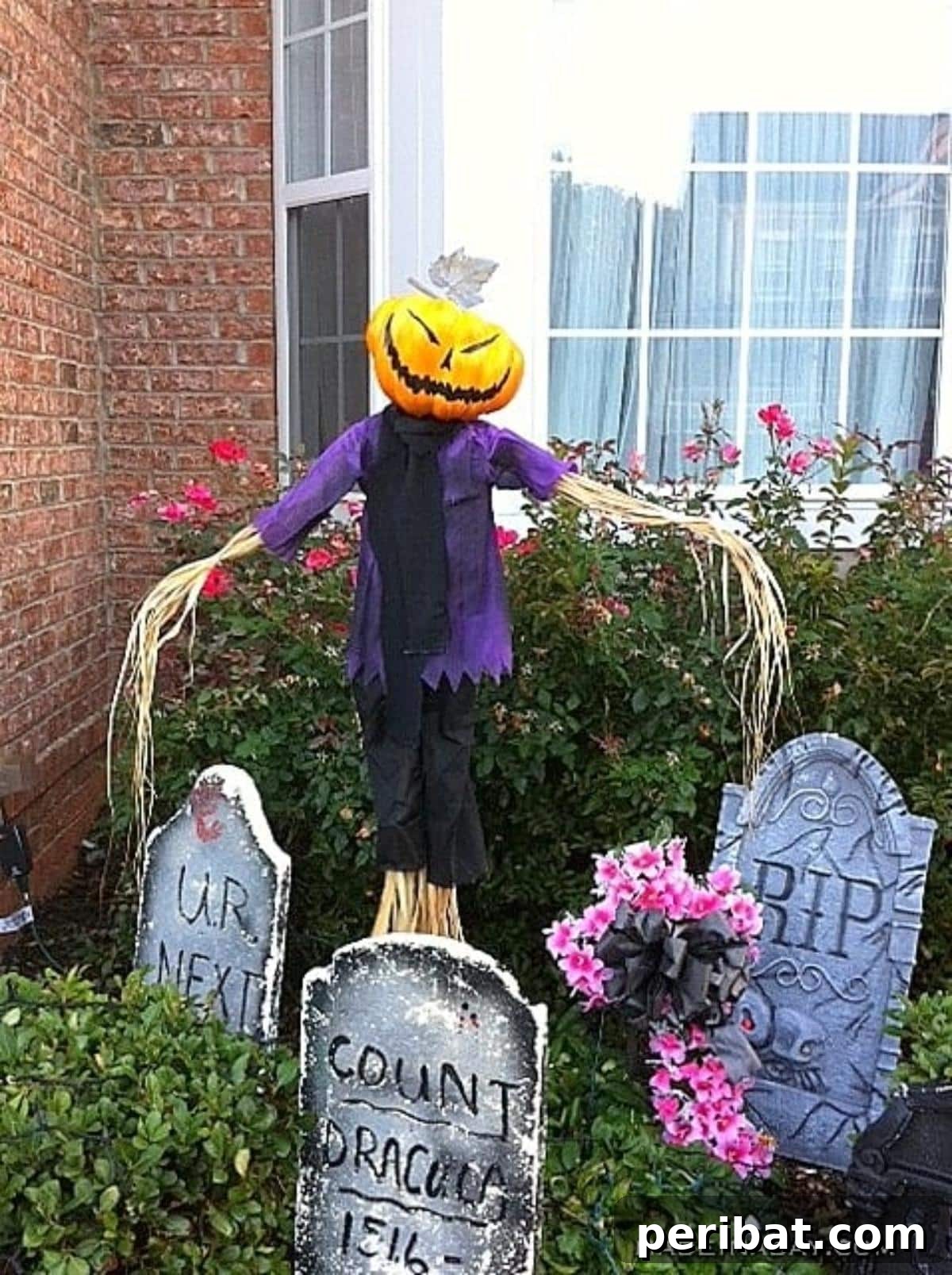 Whimsical Scarecrow Pumpkin Creations 8 Spooky Pumpkin Scarecrow Halloween Prop