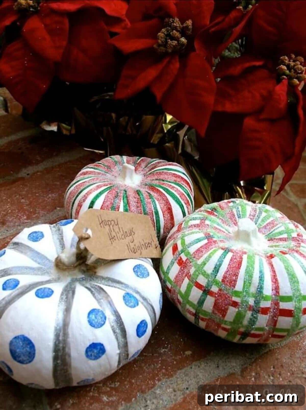 Deck the Gourds: 25 Christmas Pumpkin Painting Ideas 3 Delightful Christmas Pumpkin Decorations
